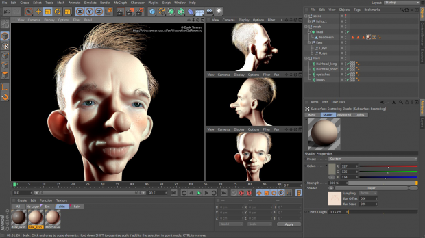 Cinema 4D Release 13 - verbessertes Subsurface Scattering (Bild: Maxon)